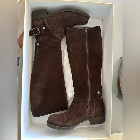 Giancarlo Paoli chocolate suede, tall boots - Picture 1 of 5